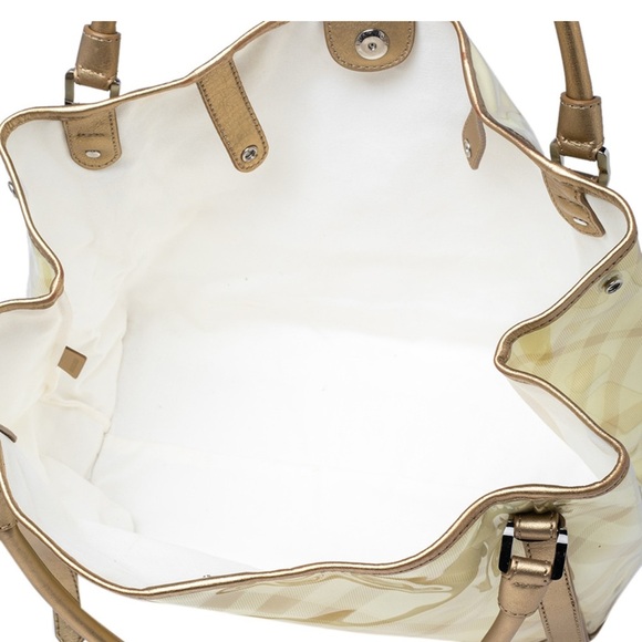 BURBERRY Gold/Lime Supernova Check Vinyl and Leather
Lawrence Snap Pouch - Picture 2 of 12